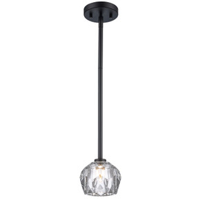 Mini Pendants Glass Down by Trans Globe Imports ( 110 | 11661 BK Sequoia ) 