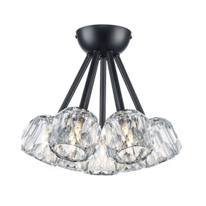 Semi-Flush Mts. Glass Down by Trans Globe Imports ( 110 | 11737 BK Crystal Court ) 