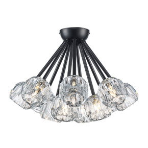 Semi-Flush Mts. Glass Down by Trans Globe Imports ( 110 | 11738 BK Crystal Court ) 