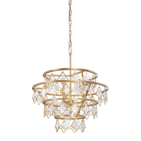 Mid. Chandeliers Empire/Basket by Varaluz ( 137 | 386C04FG Fleur ) 