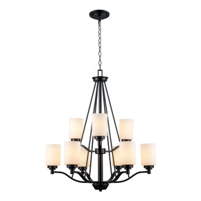 Mid. Chandeliers Glass Up by Trans Globe Imports ( 110 | 70529 BK ) 