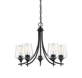 Mid. Chandeliers Glass Up by Savoy House ( 51 | 1-4032-5-BK Octave ) 