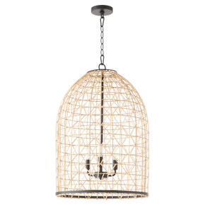Pendants Fabric Shade by Quorum ( 19 | 6902-3-59 Rattan ) 