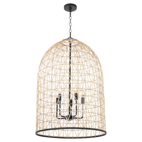 Pendants Fabric Shade by Quorum ( 19 | 6902-5-59 Rattan ) 