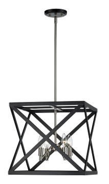 Foyer/Hall Lanterns Open Frame by Trans Globe Imports ( 110 | 71055 BK/BN ) 