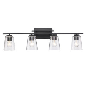 Bathroom Fixtures Four Lights by Trans Globe Imports ( 110 | 22494 BK Iris ) 