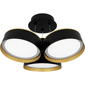 Semi-Flush Mts. Drum Shade by Quoizel ( 10 | BYS1719MBK Byrnes ) 