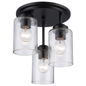 Semi-Flush Mts. Glass Down by Trans Globe Imports ( 110 | 80520-3 BK ) 