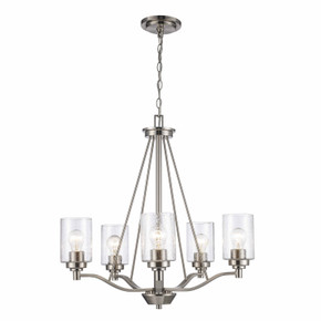Mid. Chandeliers Glass Up by Trans Globe Imports ( 110 | 80525 BN Mod Pod ) 
