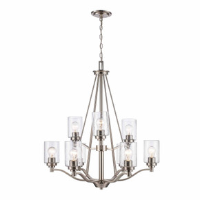 Mid. Chandeliers Glass Up by Trans Globe Imports ( 110 | 80529 BN Mod Pod ) 