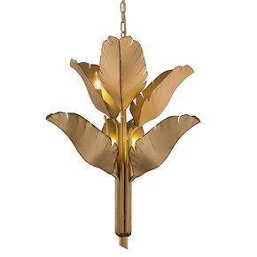 Mid. Chandeliers Metal Shade by Varaluz ( 137 | 901C06GO Banana Leaf ) 