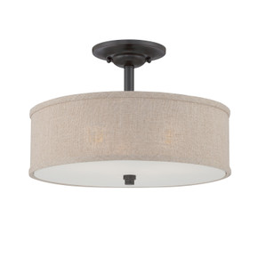 Semi-Flush Mts. Drum Shade by Quoizel ( 10 | CRA1717MC Cloverdale ) 