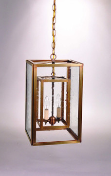 Foyer/Hall Lanterns Glass w/Frame by Northeast Lantern ( 196 | SS1016-AB-LT2-CSG Foyer ) 