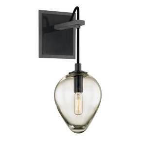 Sconces Single Glass by Troy Lighting ( 67 | B6201-GRA/BCR Brixton ) 