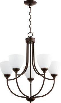 Mid. Chandeliers Glass Up by Quorum ( 19 | 6059-5-86 Enclave ) 