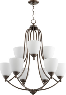 Mid. Chandeliers Glass Up by Quorum ( 19 | 6069-9-86 Barkley ) 