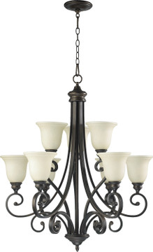 Mid. Chandeliers Glass Up by Quorum ( 19 | 6154-9-86 Bryant ) 