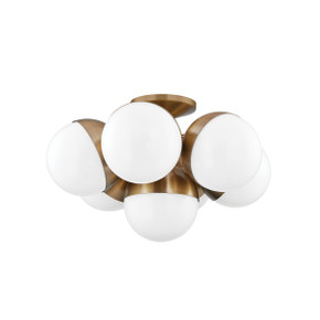 Semi-Flush Mts. Glass Down by Troy Lighting ( 67 | C1524-PBR Cupertino ) 