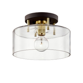 Semi-Flush Mts. Drum Shade by Troy Lighting ( 67 | C7541-BRZ/BBA Bergamot Station ) 