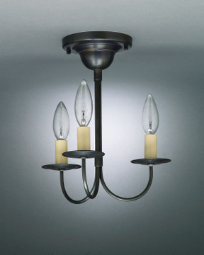 Semi-Flush Mts. Candle by Northeast Lantern ( 196 | 903F-DB-LT3 Flush Mount ) 