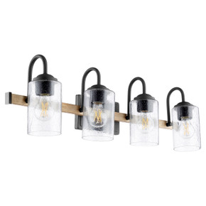 Bathroom Fixtures Four Lights by Quorum ( 19 | 5140-4-69 5140 Pepper Glass Lighting Series ) 