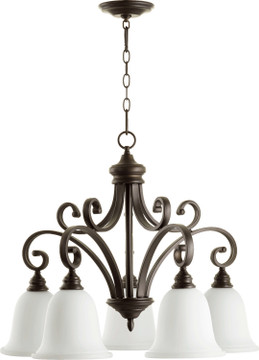 Mid. Chandeliers Glass Down by Quorum ( 19 | 6354-5-186 Bryant ) 
