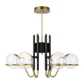 Mid. Chandeliers Glass Up by Visual Comfort Modern ( 182 | 700CRBY6BNB-LED927-277 Crosby ) 