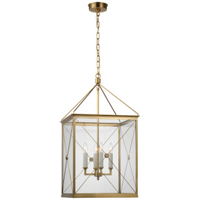 Foyer/Hall Lanterns Glass w/Frame by Visual Comfort Signature ( 268 | JN 5087AB-CG Rossi ) 