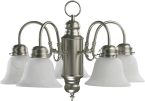 Mid. Chandeliers Glass Down by Quorum ( 19 | 6429-5-65 6429 Nooks ) 