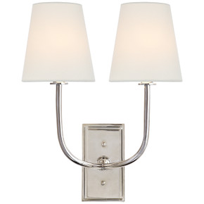 Sconces Double Candle by Visual Comfort Signature ( 268 | TOB 2191PN-L Hulton ) 