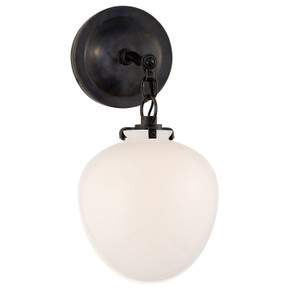 Sconces Single Glass by Visual Comfort Signature ( 268 | TOB 2225BZ/G2-WG Katie Acorn ) 
