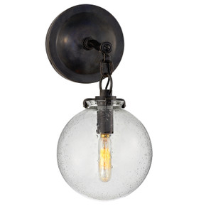 Sconces Single Glass by Visual Comfort Signature ( 268 | TOB 2225BZ/G4-SG Katie Globe ) 