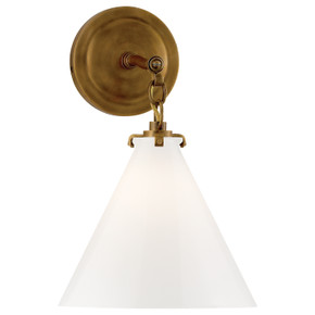 Sconces Single Glass by Visual Comfort Signature ( 268 | TOB 2225HAB/G6-WG Katie Conical ) 