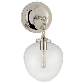 Sconces Single Glass by Visual Comfort Signature ( 268 | TOB 2225PN/G2-CG Katie Acorn ) 