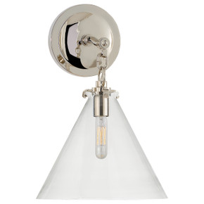 Sconces Single Glass by Visual Comfort Signature ( 268 | TOB 2225PN/G6-CG Katie Conical ) 