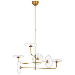 Mid. Chandeliers Glass Up by Visual Comfort Signature ( 268 | S 5692HAB-CG Calvino ) 
