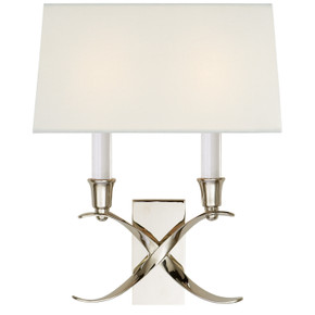 Sconces Double Candle by Visual Comfort Signature ( 268 | CHD 1190PN-L Cross Bouillotte ) 