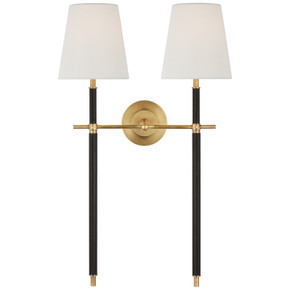 Sconces Double Candle by Visual Comfort Signature ( 268 | TOB 2584HAB/CHC-L Bryant Wrapped ) 