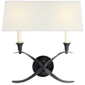 Sconces Double Candle by Visual Comfort Signature ( 268 | CHD 1191BZ-L Cross Bouillotte ) 