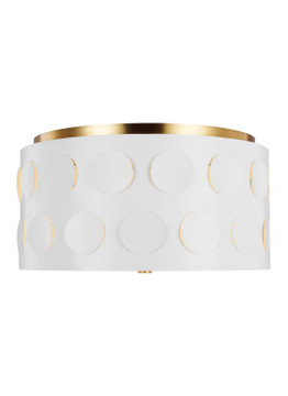 Flush Mounts Drum Shade by Visual Comfort Studio ( 454 | KSF1013BBS Dottie ) 