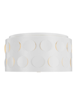 Flush Mounts Drum Shade by Visual Comfort Studio ( 454 | KSF1013MWT Dottie ) 