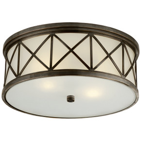 Flush Mounts Drum Shade by Visual Comfort Signature ( 268 | SK 4011BZ-FG Montpelier ) 