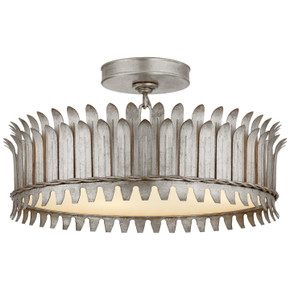 Semi-Flush Mts. Drum Shade by Visual Comfort Signature ( 268 | SK 4206BSL Leslie ) 