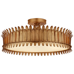 Semi-Flush Mts. Drum Shade by Visual Comfort Signature ( 268 | SK 4207GI Leslie ) 