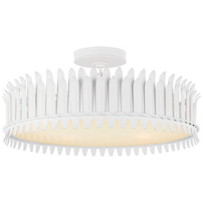 Semi-Flush Mts. Drum Shade by Visual Comfort Signature ( 268 | SK 4207PW Leslie ) 