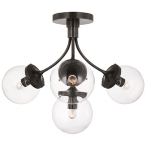 Semi-Flush Mts. Glass Down by Visual Comfort Signature ( 268 | KS 4407BZ-CG Prescott ) 