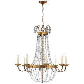 Mid. Chandeliers Empire/Basket by Visual Comfort Signature ( 268 | CHC 1408GI-SG Paris Flea Market ) 
