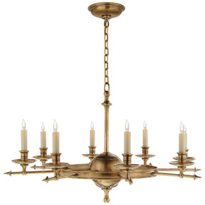Mid. Chandeliers Candle by Visual Comfort Signature ( 268 | CHC 1447AB Leaf and Arrow ) 