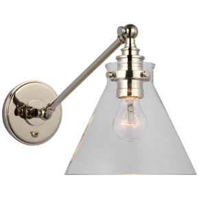 Sconces Single Glass by Visual Comfort Signature ( 268 | CHD 2525PN-CG Parkington ) 