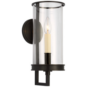 Sconces Single Glass by Visual Comfort Signature ( 268 | CHD 2610BZ-CG Glendon ) 
